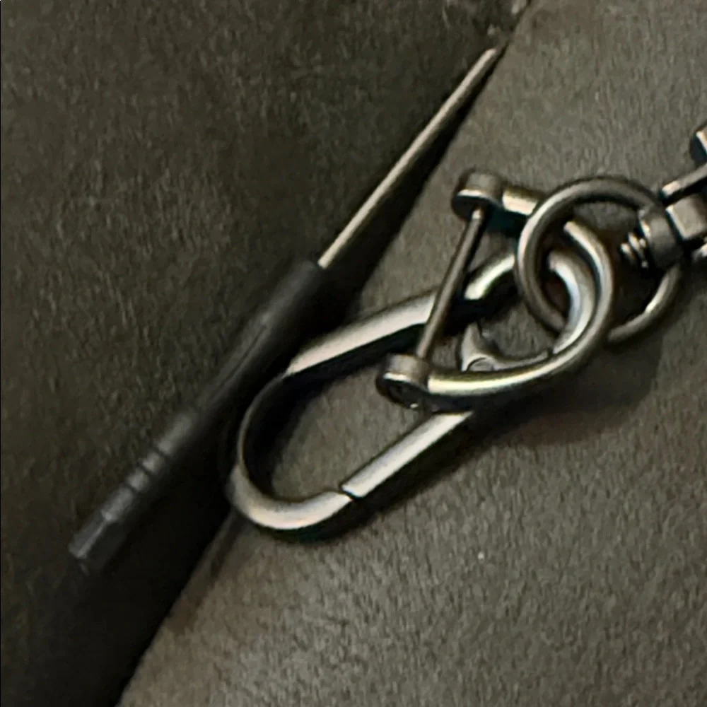 Dodgers Black Leather Keychain